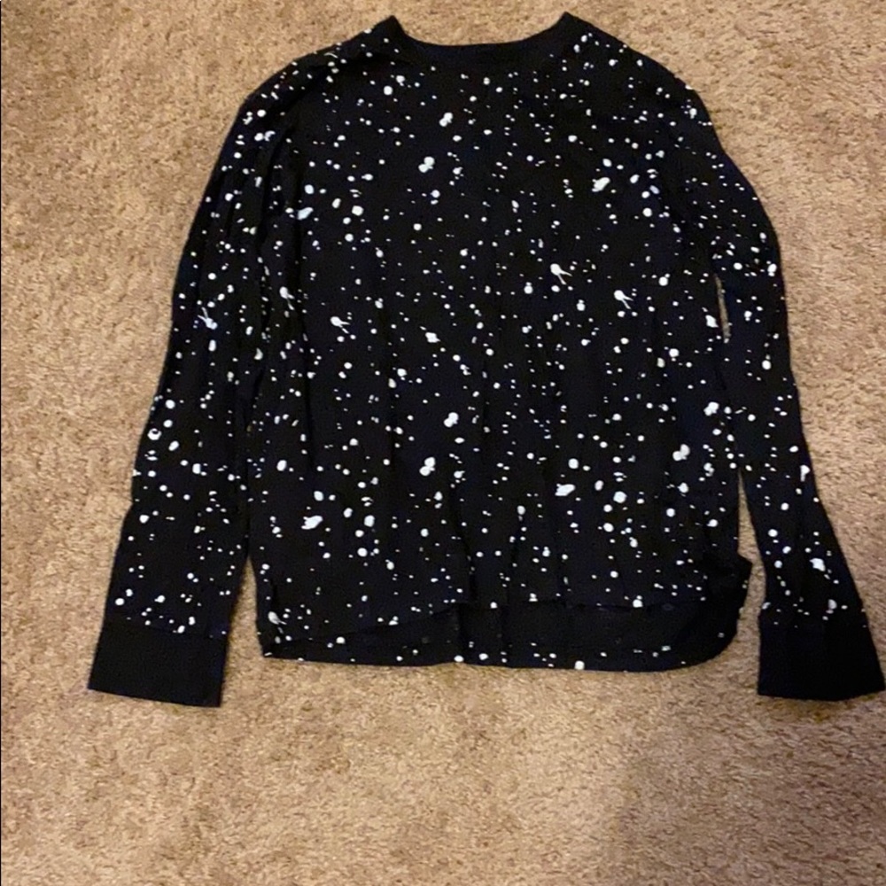 Black shirt with white dots
